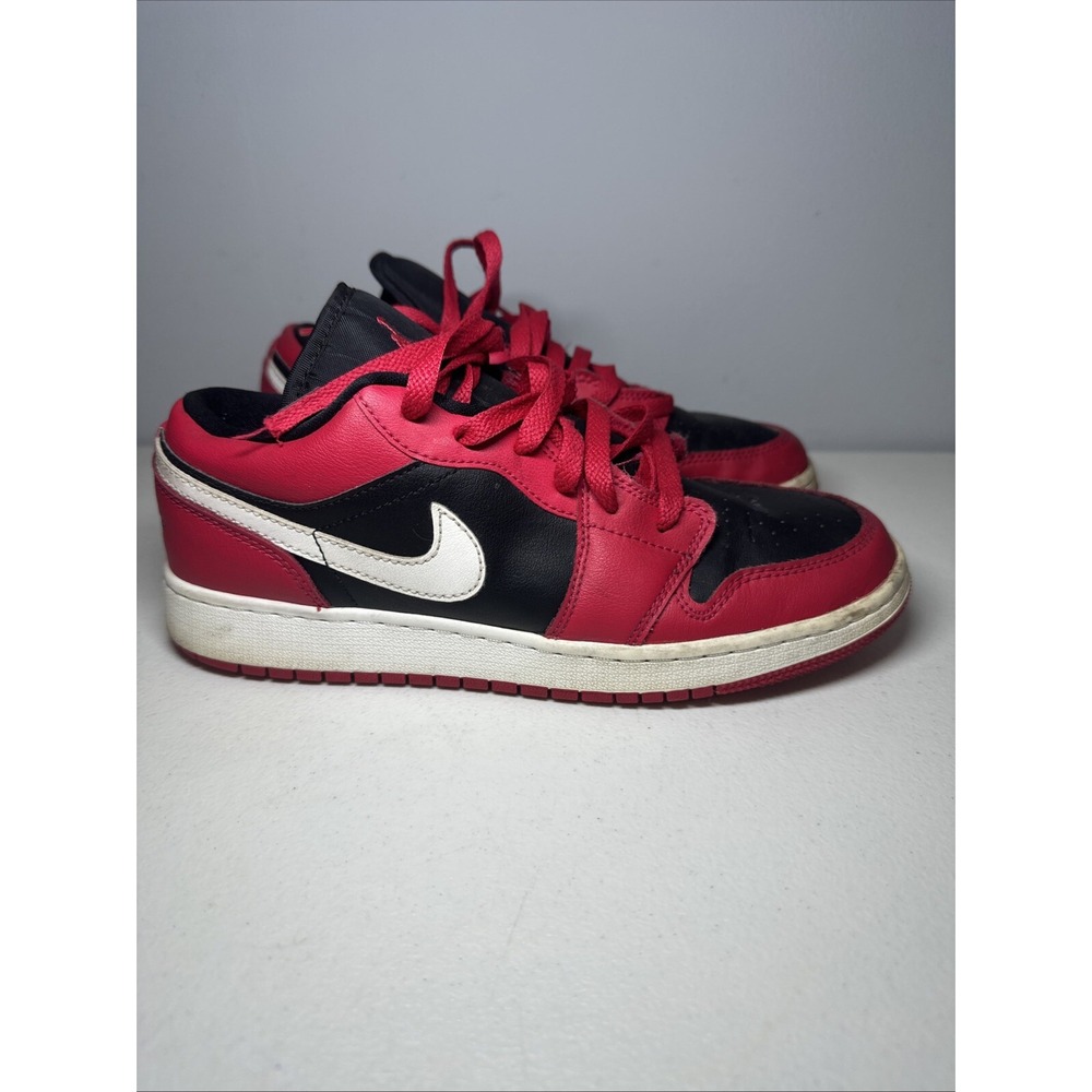 Nike Boys Air Jordan 1 Low 553560-061 Red Casual Shoes Sneakers Size 6.5Y